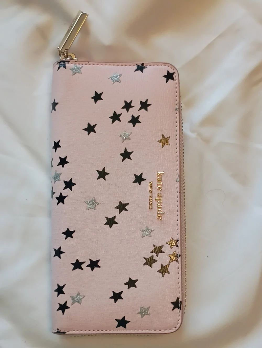 kate spade Pink Star-Print Zip Wallet